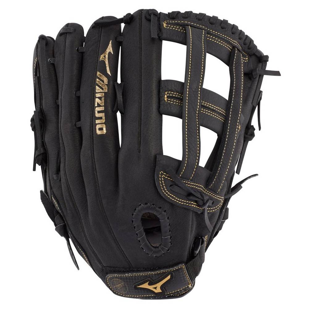 Mizuno Men's Premier Series Slowpitch Softball 13" Gloves Black/Gold (312793-WTQ)